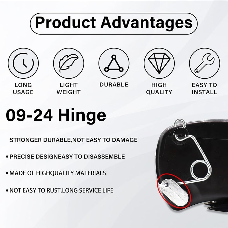 ROOTMUTIFY Fuel Door Permanent Repair Hinge Latch Kit for 2009-2024 Ford F150, 2011-2019 Edge Explorer Loose Gas Cap Fix (09-24 Hinge) - Image 5